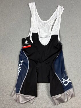 Hincapie Cycling Bib Shorts XL Black White Navy Athletic Racing Bicycle Padded